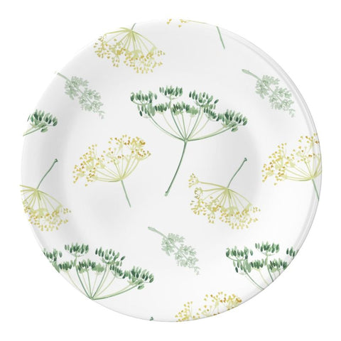 China Plate - Fennel Flowers Herbal Pattern